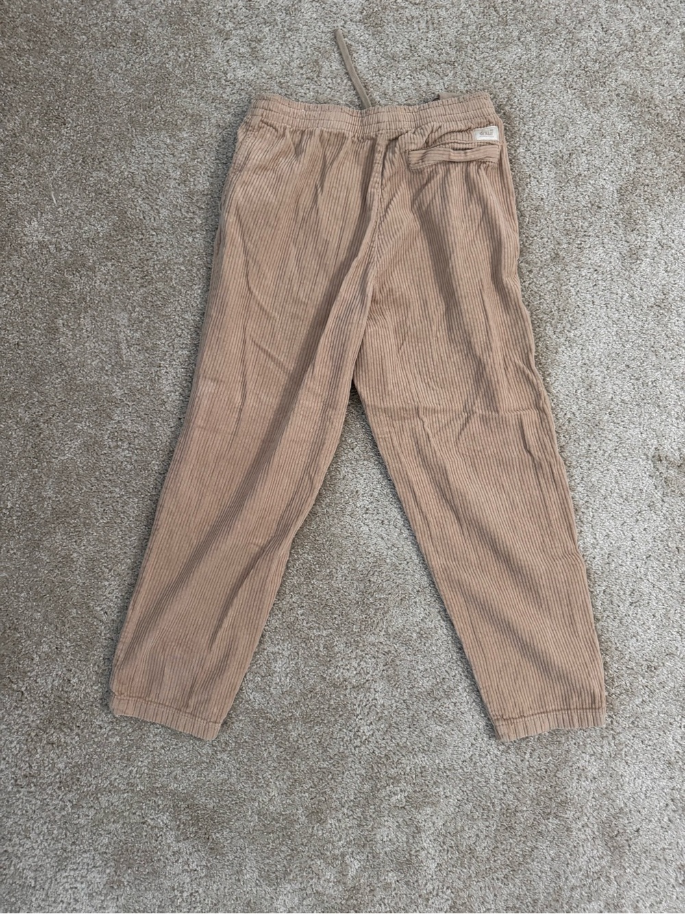 Zara Men’s Corduroy Drawstring Pants in Tan